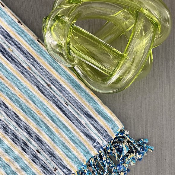 Sand Free Bohemian Turquoise Blue Towels - 100% Cotton Boho Beach Bath Towel - Picture 10 of 10